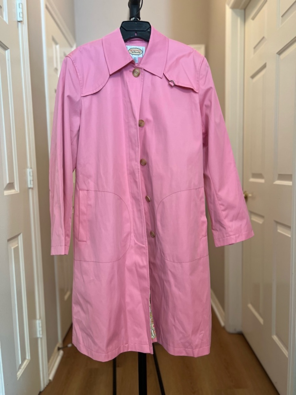 Talbots Pink Trench Coat with Patterned Lining - Picture 2 of 11